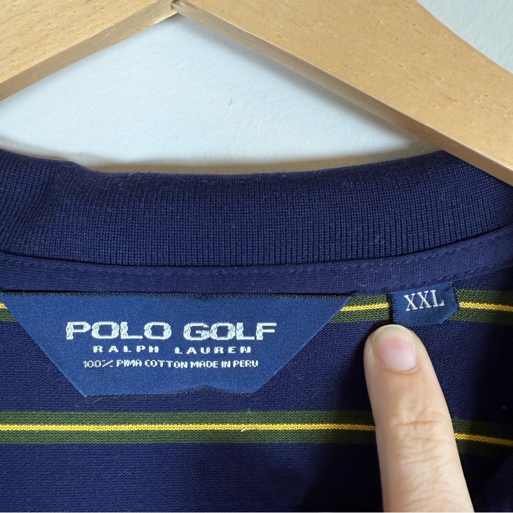 Polo Golf Ralph Lauren 100% Pima Cotton Striped Short Sleeve Tee T-Shirt Top XXL - Picture 2 of 3